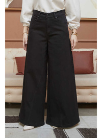 Denim Pantolon Etek Rahat Kesim Siyah