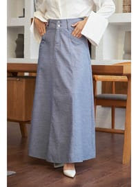 Mevlana Denim Etek Koyu Mavi