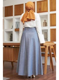 Mevlana Denim Etek Koyu Mavi