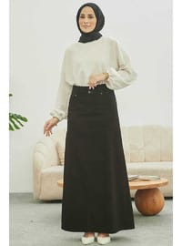 Klasik Gabardin Etek 38-52 Beden Siyah
