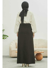Klasik Gabardin Etek 38-52 Beden Siyah
