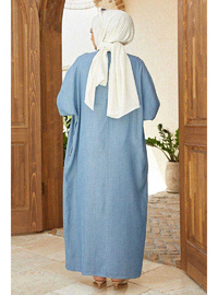 Denim Tensel Salaş Tunik Mavi