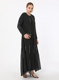 Büyük Beden Abiye Elbise - Siyah