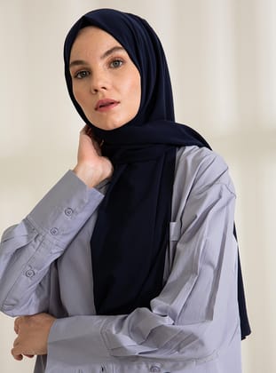Medine İpeği Şal - Lacivert - Pure Scarfs