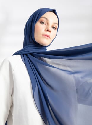 Şifon Şal - İndigo - Pure Scarfs