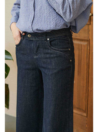 Bol Paça Denim Pantolon Füme