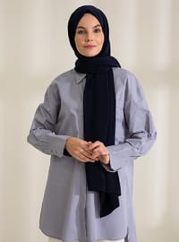 Medine İpeği Şal Lacivert