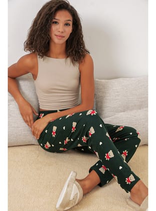 4323 Desenli Pijama Altı - A. Zümrüt Yeşili A. Zümrüt Yeşili