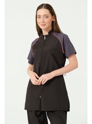 Reglan Biyeli Yarım Kol Yarı Kapalı Mayo