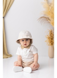 Erkek Bebek Polo Yaka T shirt Ekru