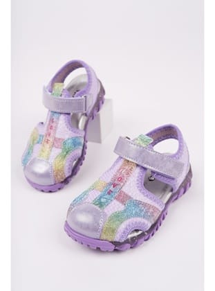 Muggo SLYVESTER Günlük Önü Kapalı Cırtlı Unisex Çocuk Sandalet LİLA