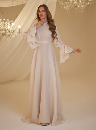 İNCİ ABİYE - Vizon - Burak Baran Fashion