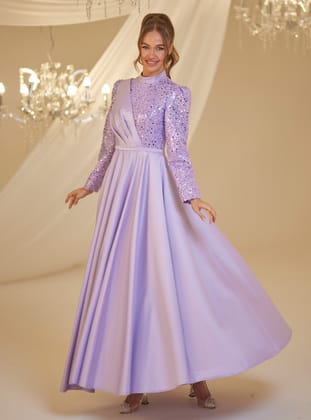 PAYET ABİYE - Lila - Burak Baran Fashion