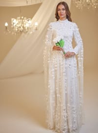 Afife Nikah Abiye Elbise Beyaz
