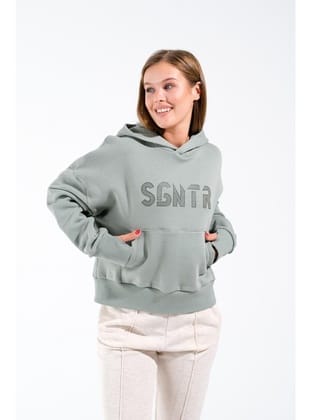 Kadın Kapüşonlu Oversize Kanguru Cepli Sweatshirt