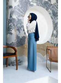 1162 Denim Pantolon Etek Açık Mavi