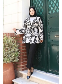 Etnik Desen Kimono Siyah