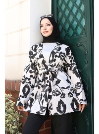 Etnik Desen Kimono Siyah