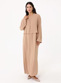 Aerobin Elbise Tunik İkili Takım Camel Refka