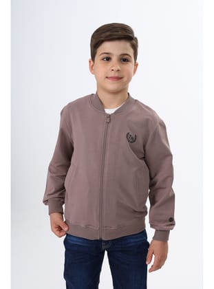 Toontoy Erkek Çocuk Baskılı Hırka Acı Kahve