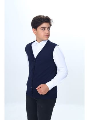 Toontoy Erkek Çocuk Okul Düğmeli Yelek Lacivert