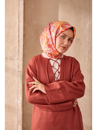 İpek Twill Eşarp Çok Renkli