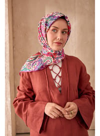 İpek Eşarp 90x90cm Çok Renkli