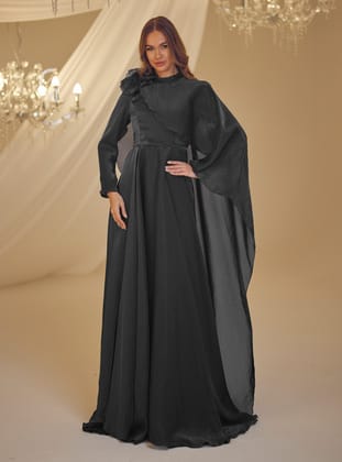 DURU ABİYE - Siyah- Burak Baran Fashion