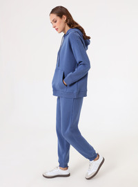 Oversize Sweatshirt ve Eşofman Altı İkili Takım İndigo