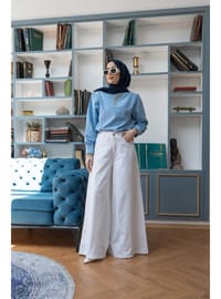 Gabardin Pantolon Etek 1162 Beyaz