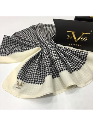 Kazayağı Desen Pavia Seri Şal Askısı ile Birlikte 90X200 cm Gül Kurusu Kahverengi