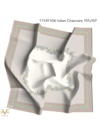 Desenli Italian Cashmere Eşarp Askısı İle 110x110 Vizon