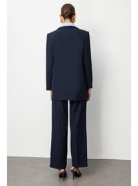 Lacivert Kruvaze Blazer Ceket