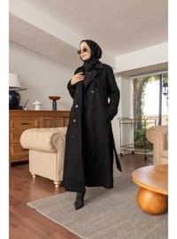 Denim Trençkot 38-46 Siyah