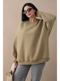 Şardonlu Basic Haki Sweat