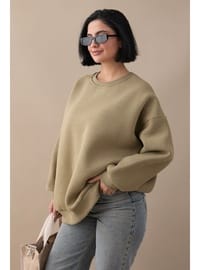Şardonlu Basic Haki Sweat