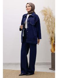 Kemerli Denim Takım TSD250231 Koyu Mavi