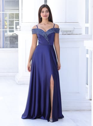 Abiye Elbise - Lacivert - MİSSNEWAL