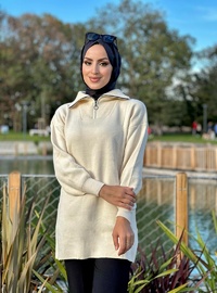 Yaka Fermuarlı Triko Tunik