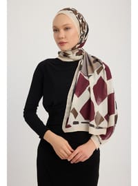 Bordo Efilia Desenli Şal