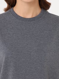 Modern Basic Sweatshirt Gri Melanj Benin