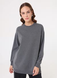 Modern Basic Sweatshirt Gri Melanj Benin