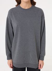 Modern Basic Sweatshirt Gri Melanj Benin