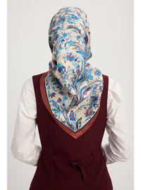 İpek Twill Eşarp - Yankılar Bahçesi İndigo
