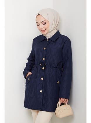 Kadın Beli Tünel Geçişli Büyük Beden Ceket Mont