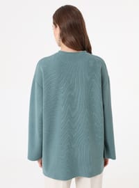 Dikiş Detaylı Sweatshirt Su Yeşili