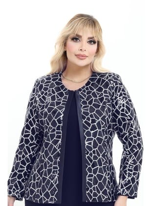 Büyük Beden 3958 Lacivert Ceket+Bluz Takım LACİVERT