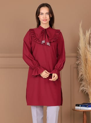 Masal Tesettür Tunik - Bordo - Elben Moda