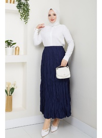 Kırışık Etek 90 cm Lacivert