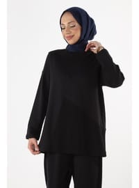 2228_Dikiş Detaylı Oversize Eşofman Tesettür Takım
